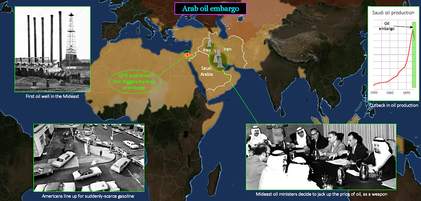 Arab Oil Embargo, 1973 map